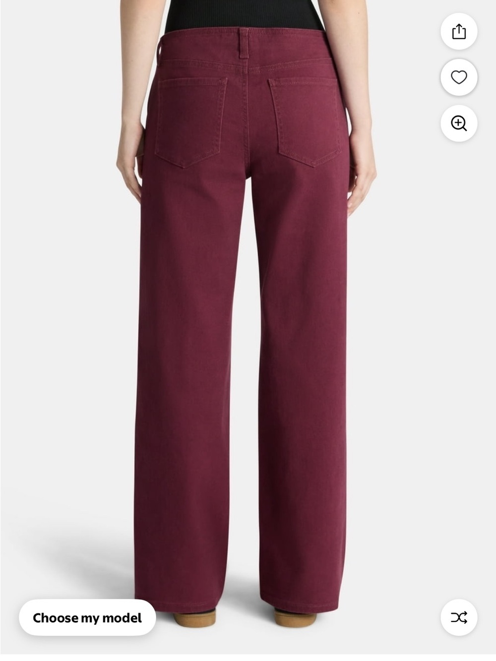 Wide Leg Women's Jeans in Deep Burgundy Sz Small 0-2 No Boundaries